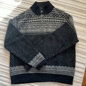 Vintage GAP Mens Sz XL Sweater 1/4 Zip Pullover Shetland Wool Nordic Fair isle